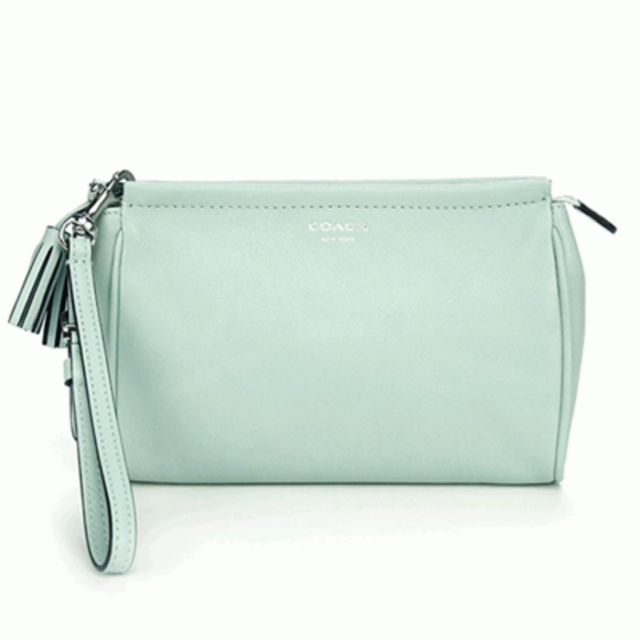 Coach Handbags - Coach wristlet in mint green